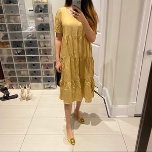 Mustard Long Midi Dress, Maternity Dress